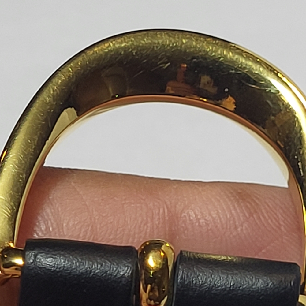 KHAITE Elegant Black Leather Belt with Gold Buckle. Not Original Pack. # 245 - Picture 9 of 14